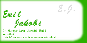 emil jakobi business card